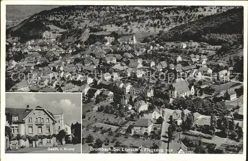 Brombach Loerrach Fliegeraufnahme Gasthaus zur Krone / Loerrach /Loerrach LKR