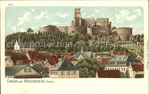 Koenigstein Taunus Burg Koenigstein Litho / Koenigstein im Taunus /Hochtaunuskreis LKR