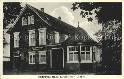 Lennep Restaurant Hugo Kirschsieper  / Remscheid /Remscheid Stadtkreis