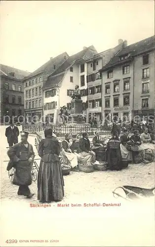 Bad Saeckingen Markt Scheffel-Denkmal / Bad Saeckingen /Waldshut LKR