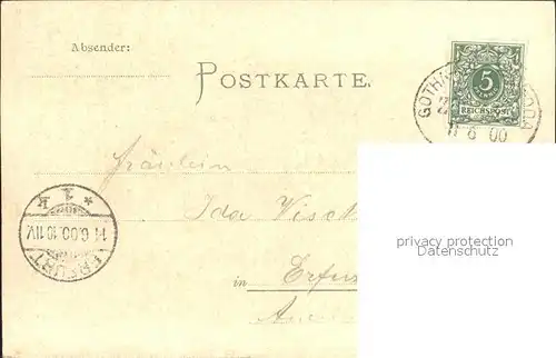 Luisenthal Litho Bahnpost-Stempel / Luisenthal Thueringen /Gotha LKR