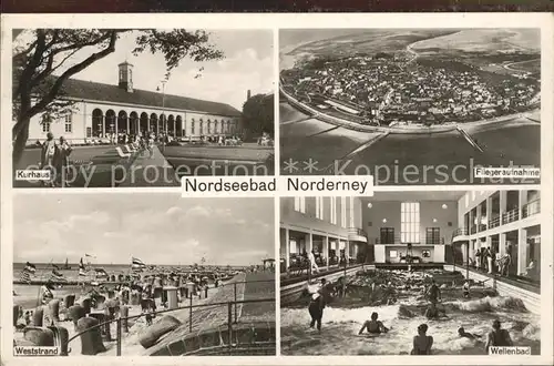 Norderney Nordseebad Kurhaus Wellenbad Weststrand Fliegeraufnahme Kat. Norderney