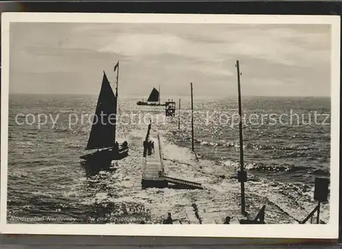 Norderney Nordseebad An der Segelbuhne Segelboot Kat. Norderney