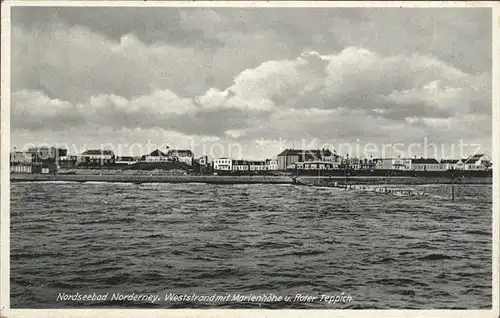 Norderney Nordseebad Weststrand Marienhoehe Roter Teppich Kat. Norderney