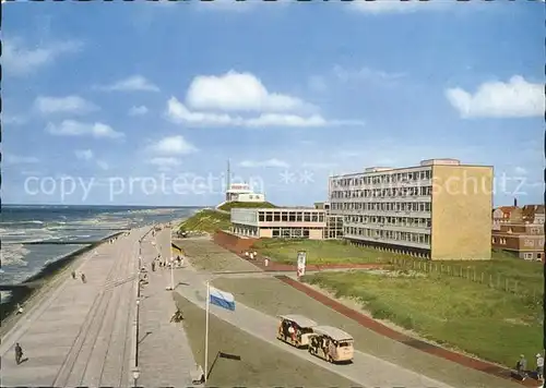 Norderney Nordseebad Kurpromenade mit Sanatorium  Kat. Norderney