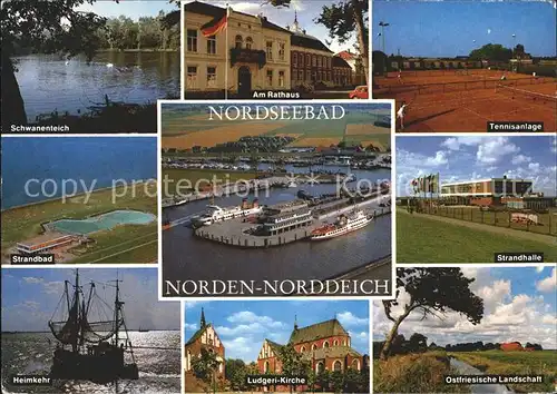 Norddeich Ostfriesland Tennisanlage Strandhalle Schwanenteich  Kat. Norden
