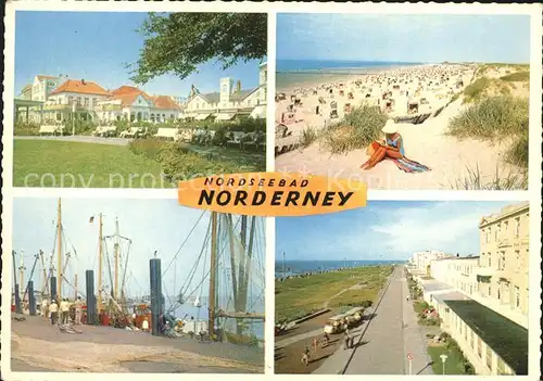Norderney Nordseebad Kurpromenade Hafen Strand Kat. Norderney