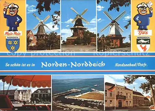 Norddeich Ostfriesland Fliegeraufnahme Muehlen  Kat. Norden