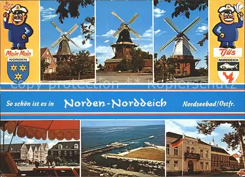 Norddeich Ostfriesland Fliegeraufnahme Muehlen Kat. Norden