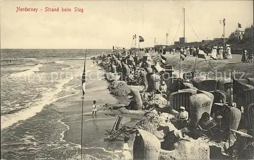 Norderney Nordseebad Strand beim Steg Kat. Norderney