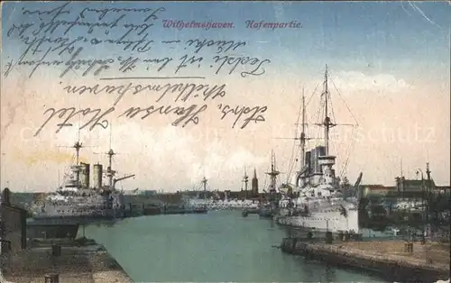Wilhelmshaven Hafenpartie Kriegsschiffe Kat. Wilhelmshaven