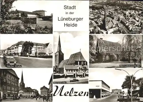 Uelzen Lueneburger Heide Kreishaus Veersser Strasse Rathaus St Marien Kirche Bahnhof  Kat. Uelzen