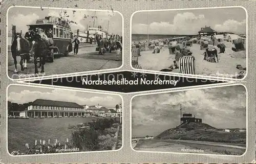 Norderney Nordseebad Nordstrand Wetterwarte Kurhausplatz Pferdeomnibus Kat. Norderney