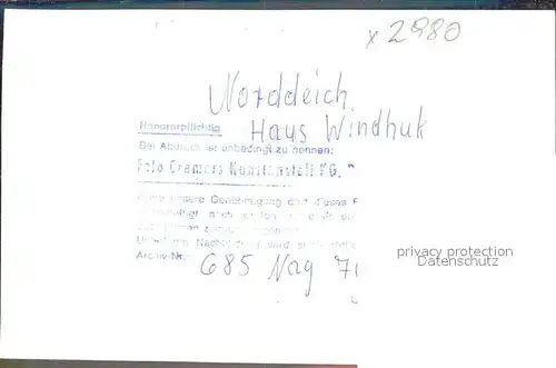 Norddeich Ostfriesland Haus Windhuk Kat. Norden