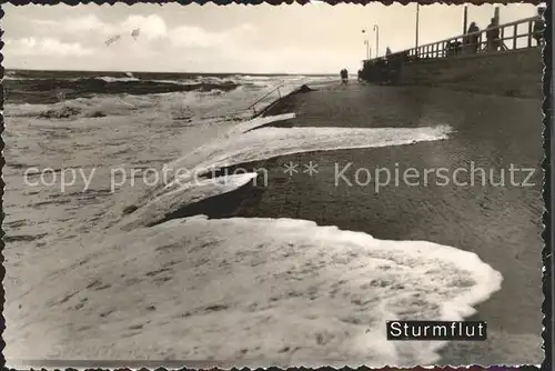 Norderney Nordseebad Sturmflut  Kat. Norderney