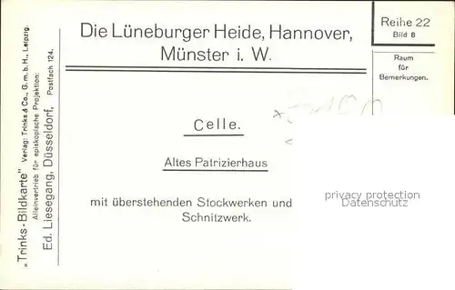 Celle Niedersachsen Altes Patrizierhaus Poststrasse Kat. Celle