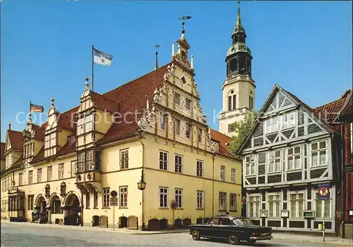Celle Niedersachsen Rathaus und Stadtkirche Kat. Celle