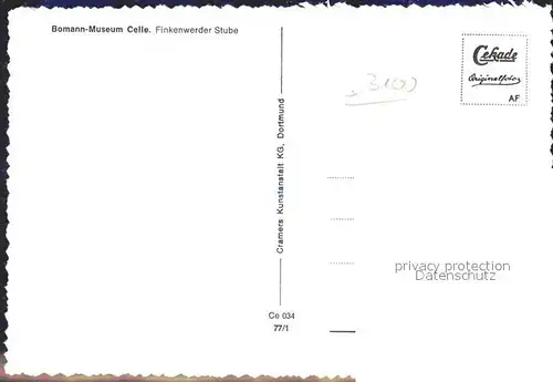 Celle Niedersachsen Bomann Museum Finkenwerder Stube Kat. Celle