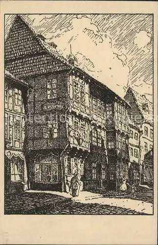 Hildesheim Wiener Hof Federzeichnung Kat. Hildesheim