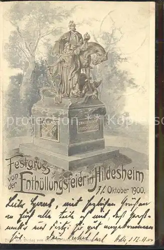 Hildesheim Denkmal Enthuellung 1900 Kat. Hildesheim