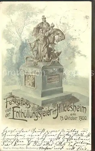 Hildesheim Denkmal Enthuellung 1900 Kat. Hildesheim