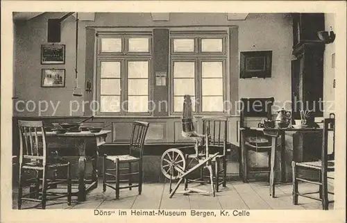 Bergen Celle Doens im Heimatmuseum Spinnrad Kat. Bergen
