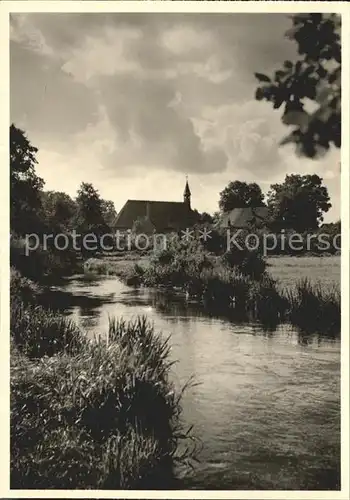 Hermannsburg Peter Pauls Kirche Partie am Fluss Kat. Hermannsburg