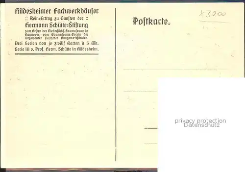 Hildesheim Verzierung der unteren Schwelle an der Laengsseite des Knochenbaueramtshauses Zeichnung Kat. Hildesheim