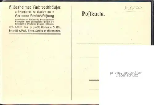 Hildesheim Seitenansicht des Knochenbaueramtshauses Zeichnung Kat. Hildesheim