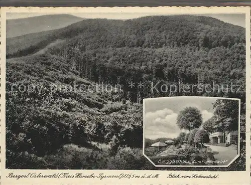 Osterwald Elze Berggasthof Zum Fichtenwirt Blick vom Hohenstuhl Kat. Salzhemmendorf