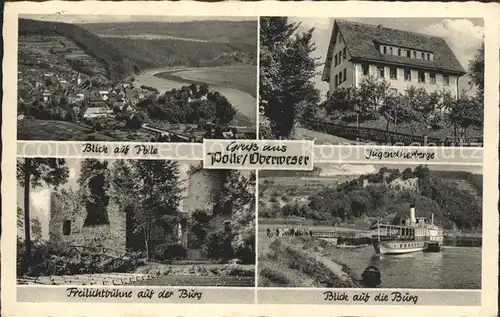 Polle Jugendherberge Burg Freilichtbuehne Kat. Polle