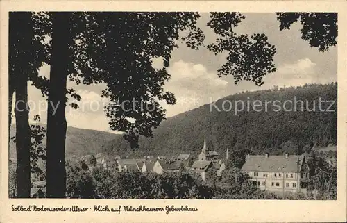 Bodenwerder Blick auf das Muenchhausen Geburtshaus Kat. Bodenwerder