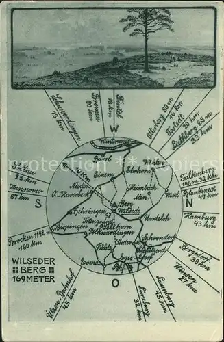 Wilsede Lueneburger Heide Wilseder Berg Karte / Bispingen /Soltau-Fallingbostel LKR