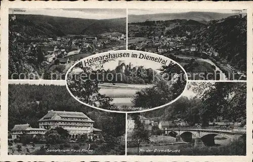 Helmarshausen Kruckenburg Diemelbruecke Sanatorium Haus Kleine Kat. Bad Karlshafen