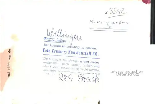 Willingen Sauerland Kurgarten  Kat. Willingen (Upland)