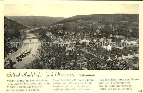Karlshafen Bad Dampfer Bruecke Heimatkarte Kat. Bad Karlshafen