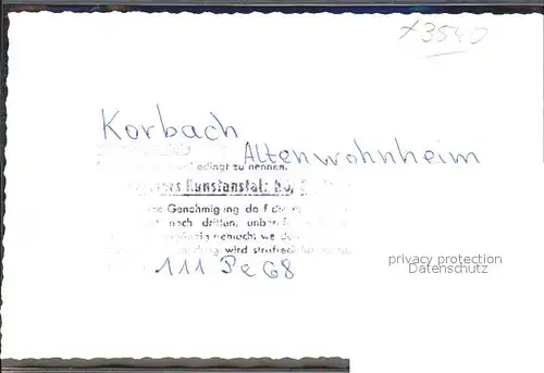 Korbach Altenwohnheim Kat. Korbach