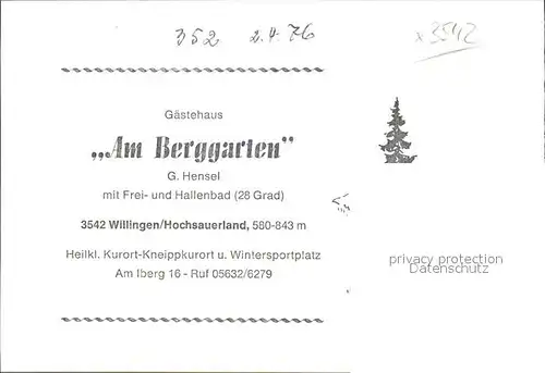 Willingen Sauerland Gaestehaus am Berggarten Kat. Willingen (Upland)