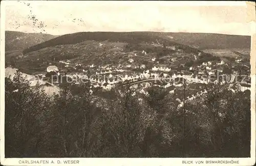 Bad Karlshafen Blick von Bismarckshoehe  Kat. Bad Karlshafen