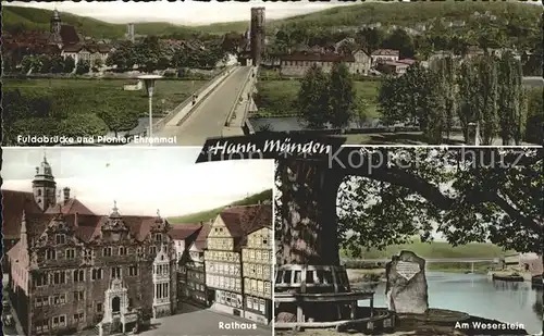 Hann. Muenden Weserstein Rathaus Fuldabruecke  Kat. Hann. Muenden