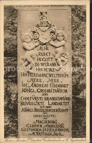 Hann. Muenden Dr Eisenbart Grabdenkmal St Aegidienkirche  Kat. Hann. Muenden