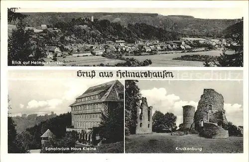 Helmarshausen Sanatorium Haus Kleine Kruckenburg Kat. Bad Karlshafen
