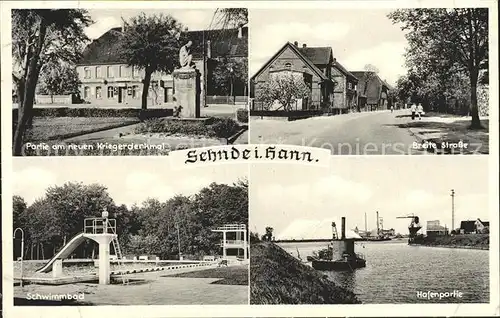 Sehnde Hafen Schwimmbad Breite Strasse Kriegerdenkmal Kat. Sehnde