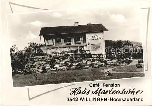 Willingen Sauerland Cafe Pension Marienhoehe Kat. Willingen (Upland)