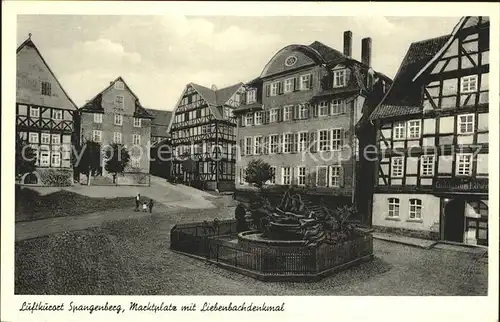 Spangenberg Hessen Marktplatz mit Liebenbachdenkmal Kat. Spangenberg