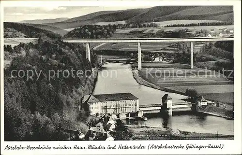 Hannoversch Muenden Autobahn Werrabruecke Kat. Hann. Muenden