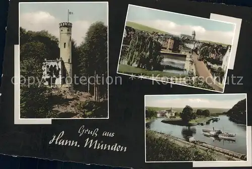 Hannoversch Muenden Dampfer Werrabruecke Aussichtsturm Tillyschanze Kat. Hann. Muenden