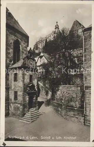 Marburg Lahn Schloss und lutherischer Kirchhof Kat. Marburg