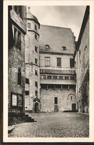 Marburg Lahn Schlosshof Original Handabzug Kat. Marburg