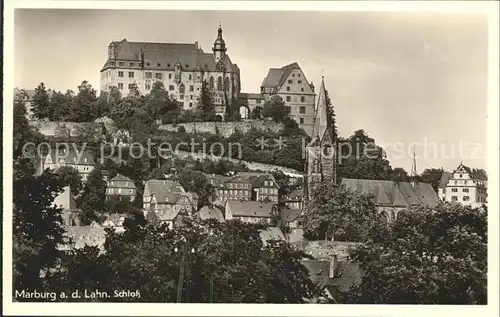Marburg Lahn Blick zum Schloss Kat. Marburg
